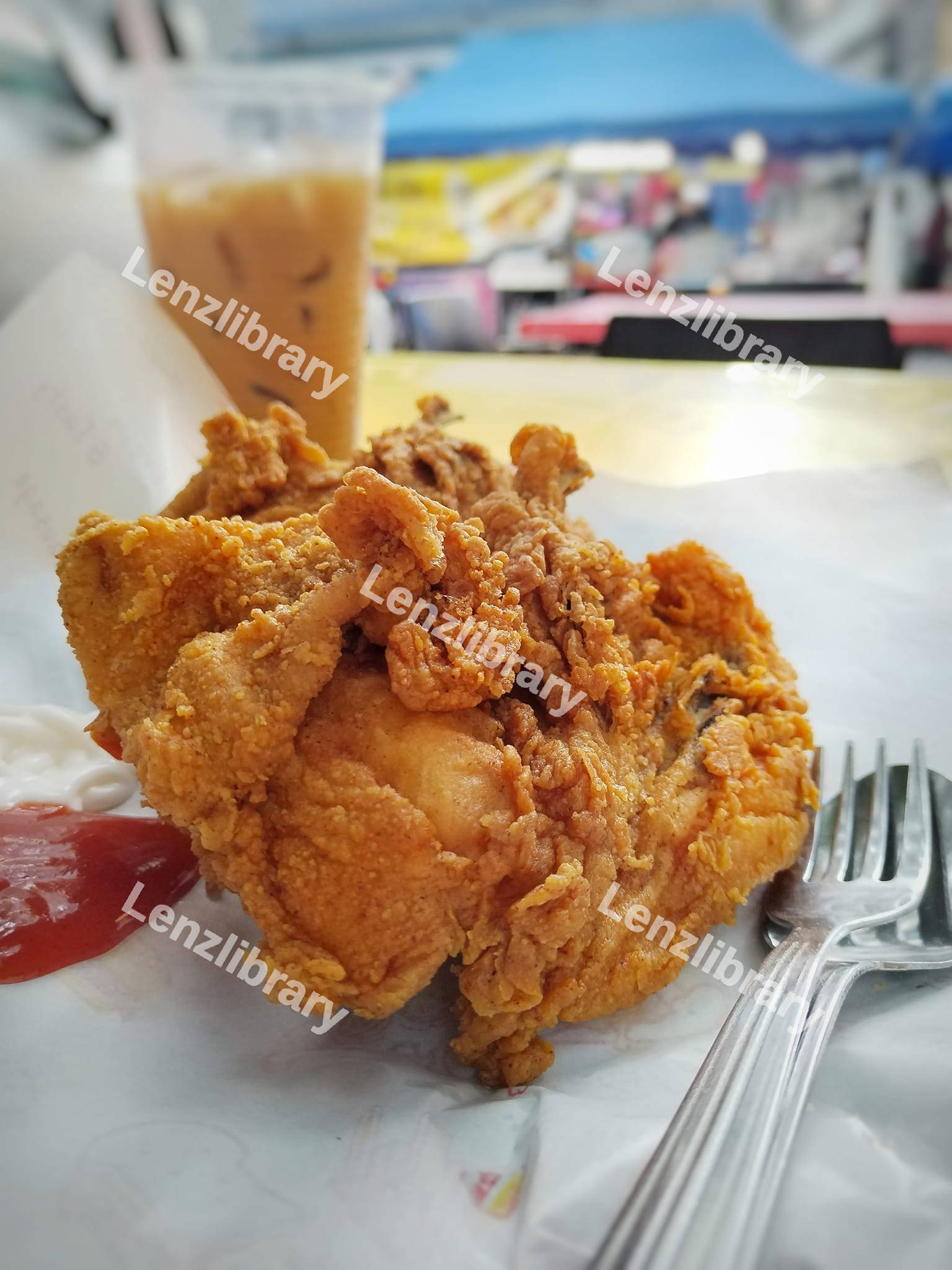 One piece of fried chicken
